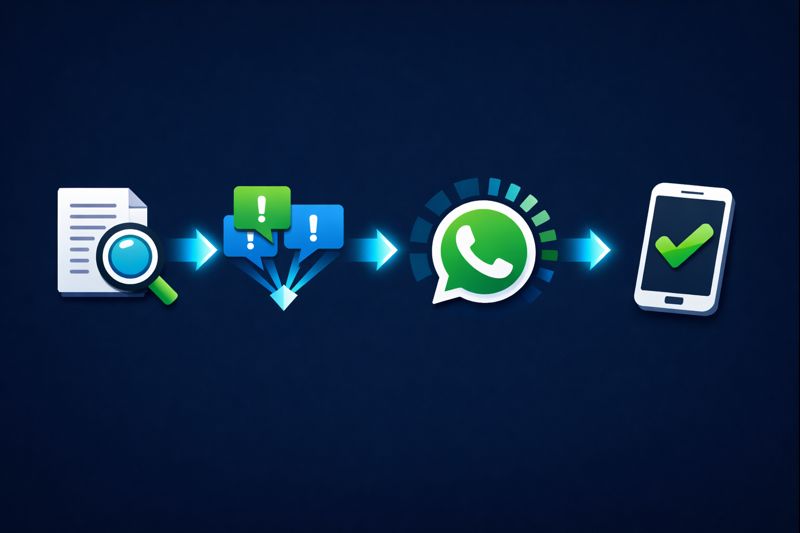 Diagram showing WhatsApp mass report bot workflow from target submission to ban confirmation